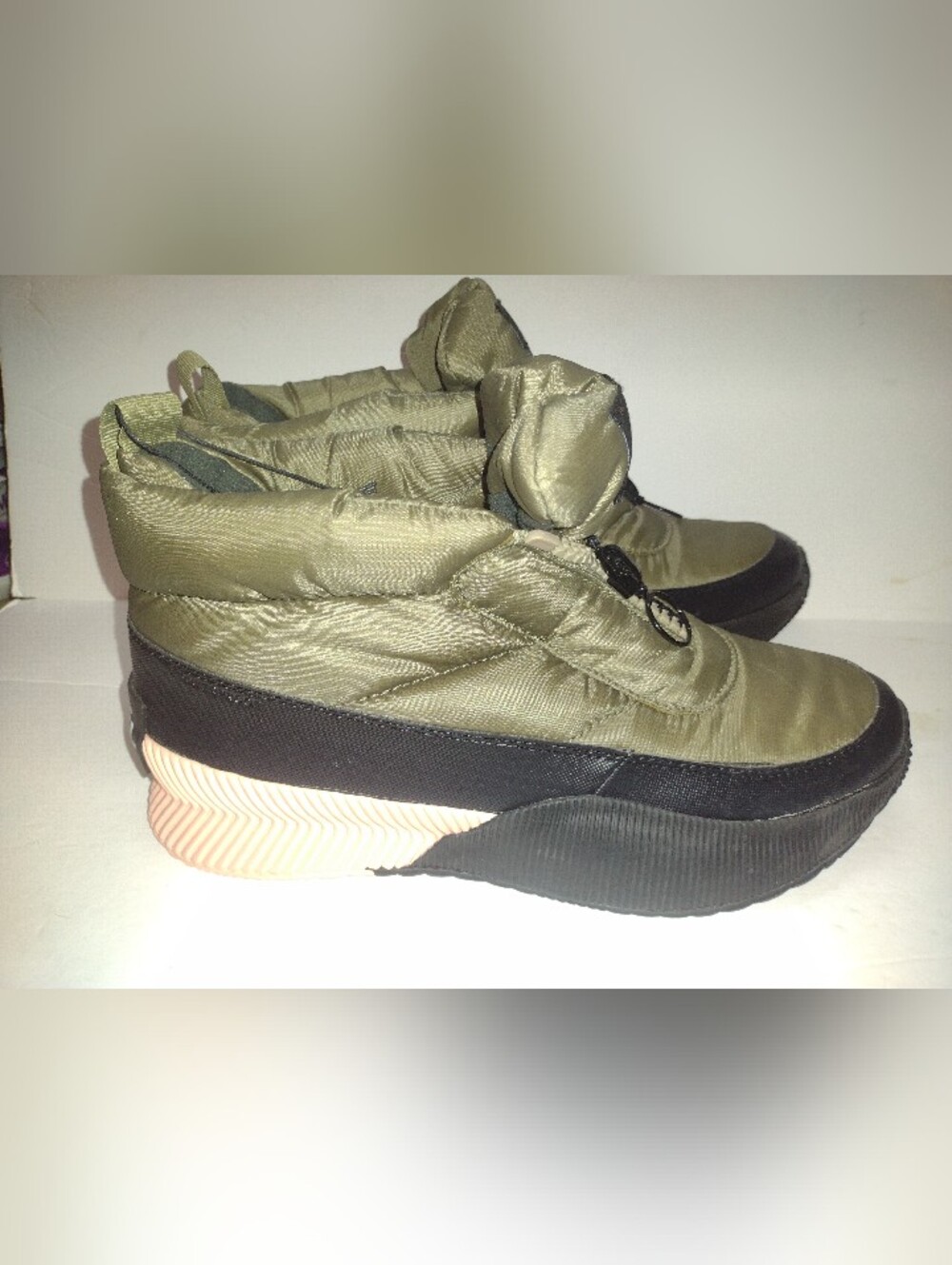 Sorel Out N About III Puffy Boots Women's 11 Sage Front Zip Insulated Waterproof